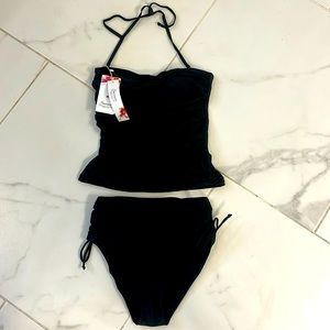 Black bandeau tanking, with tags, size medium